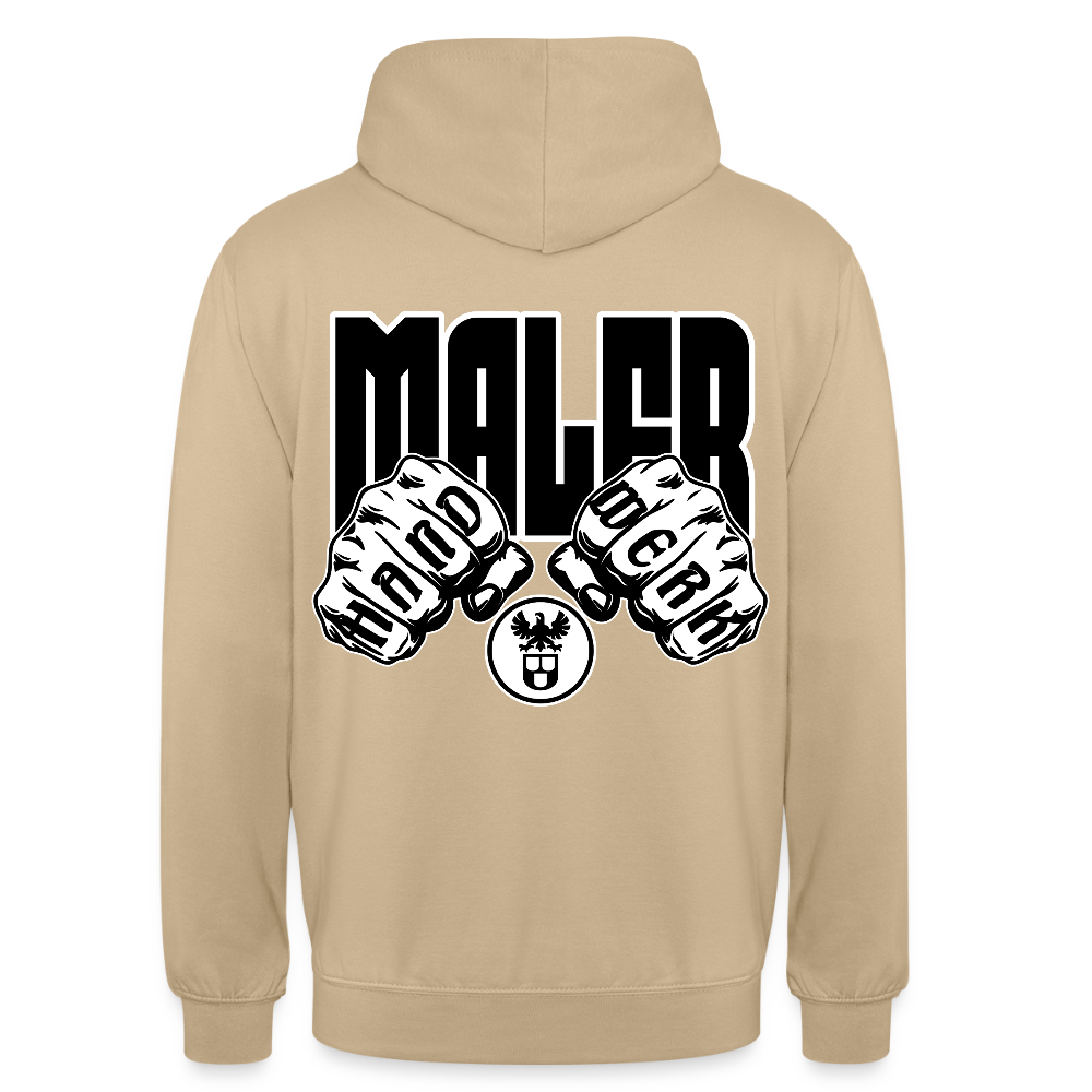 Unisex Hoodie "Maler" (beidseitig bedruckt) Beige Unisex Hoodie {{ color }}