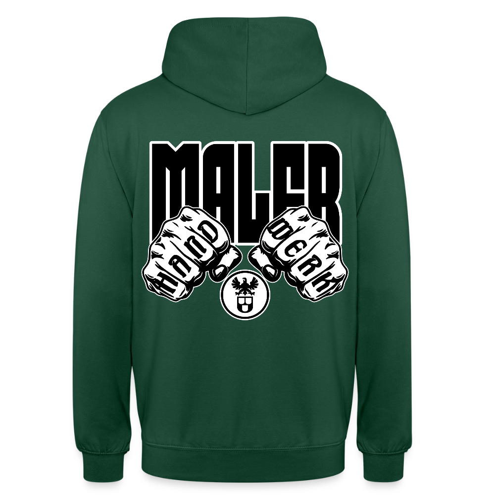 Unisex Hoodie "Maler" (beidseitig bedruckt) Flaschengrün Unisex Hoodie {{ color }}
