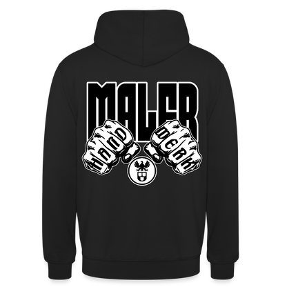 Unisex Hoodie "Maler" (beidseitig bedruckt) Schwarz Unisex Hoodie {{ color }}