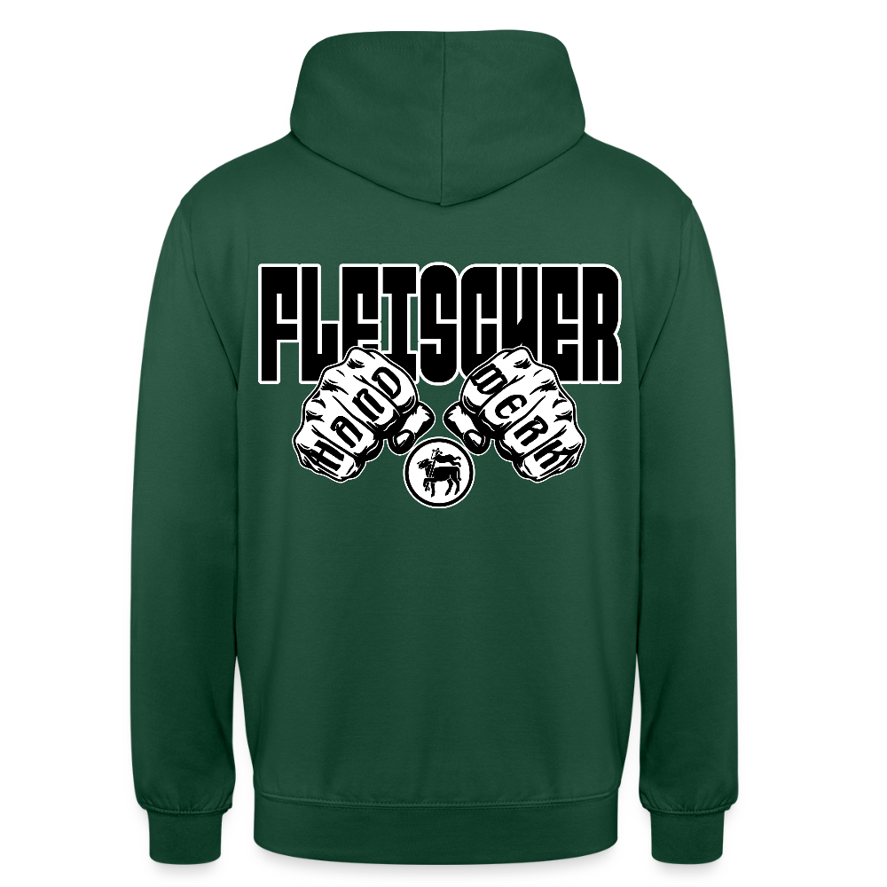 Unisex Hoodie "Fleischer" (beidseitig bedruckt) Flaschengrün Unisex Hoodie {{ color }}