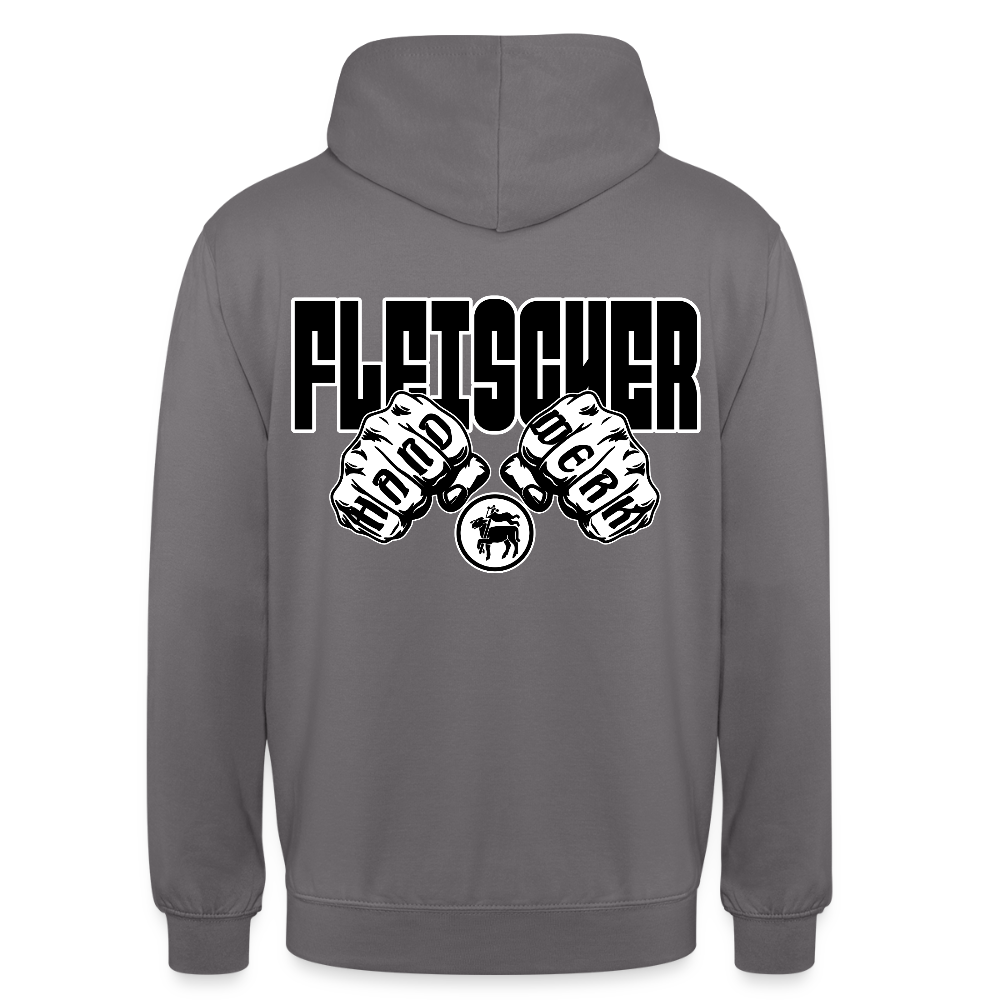 Unisex Hoodie "Fleischer" (beidseitig bedruckt) Mittelgrau Unisex Hoodie {{ color }}
