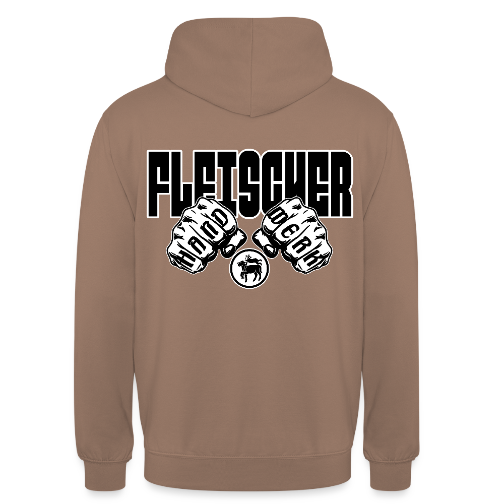 Unisex Hoodie "Fleischer" (beidseitig bedruckt) Mokka Unisex Hoodie {{ color }}