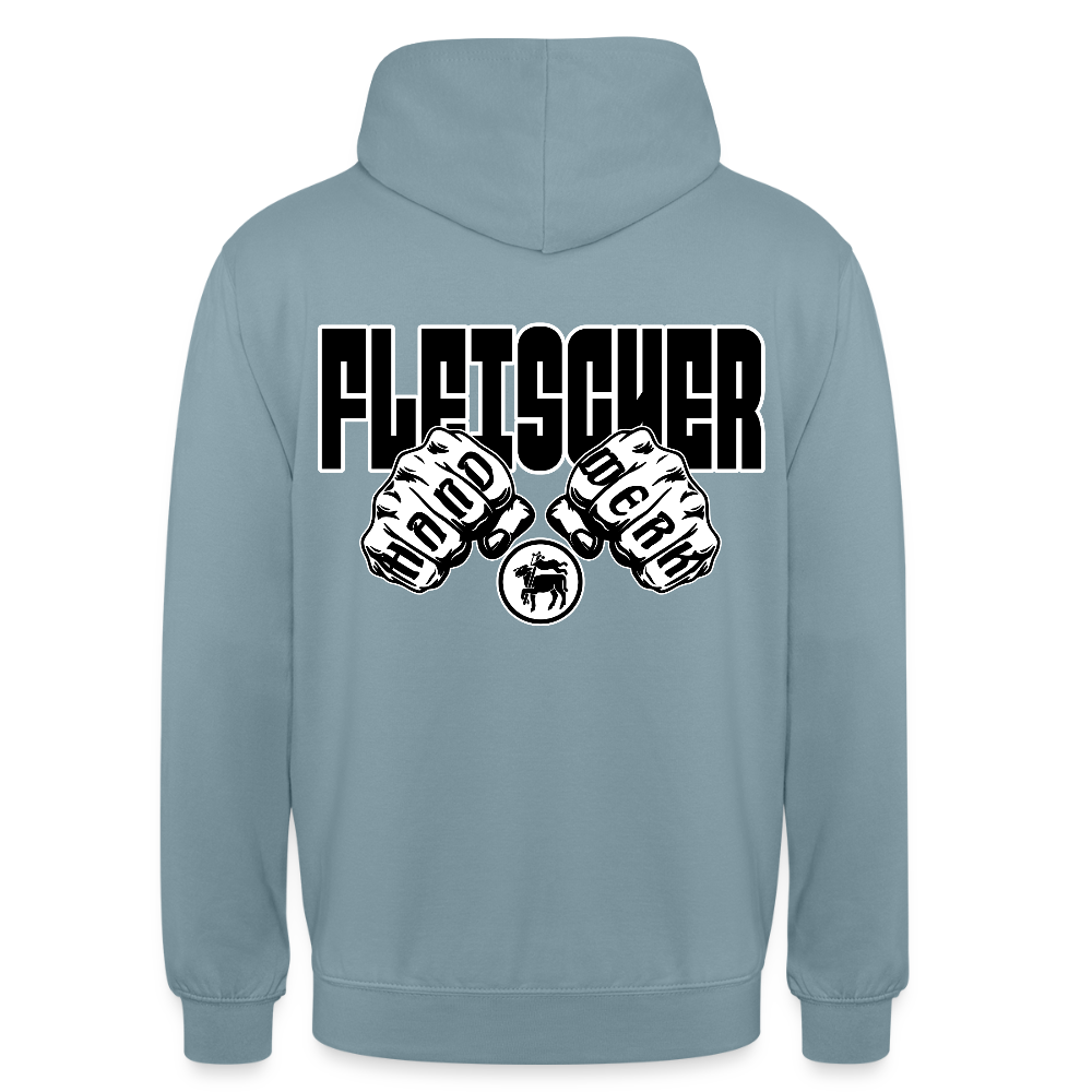 Unisex Hoodie "Fleischer" (beidseitig bedruckt) Nebelblau Unisex Hoodie {{ color }}