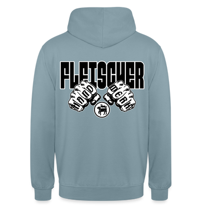 Unisex Hoodie "Fleischer" (beidseitig bedruckt) Nebelblau Unisex Hoodie {{ color }}