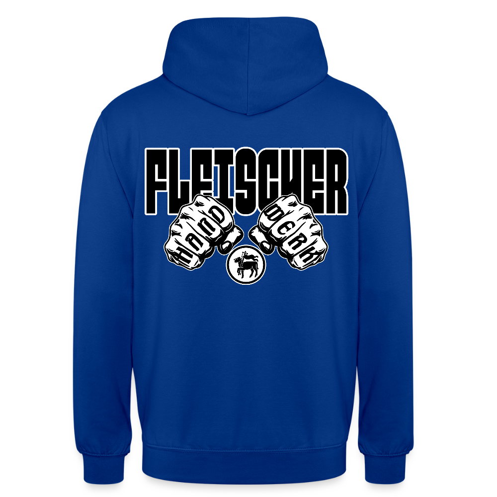 Unisex Hoodie "Fleischer" (beidseitig bedruckt) Royalblau Unisex Hoodie {{ color }}