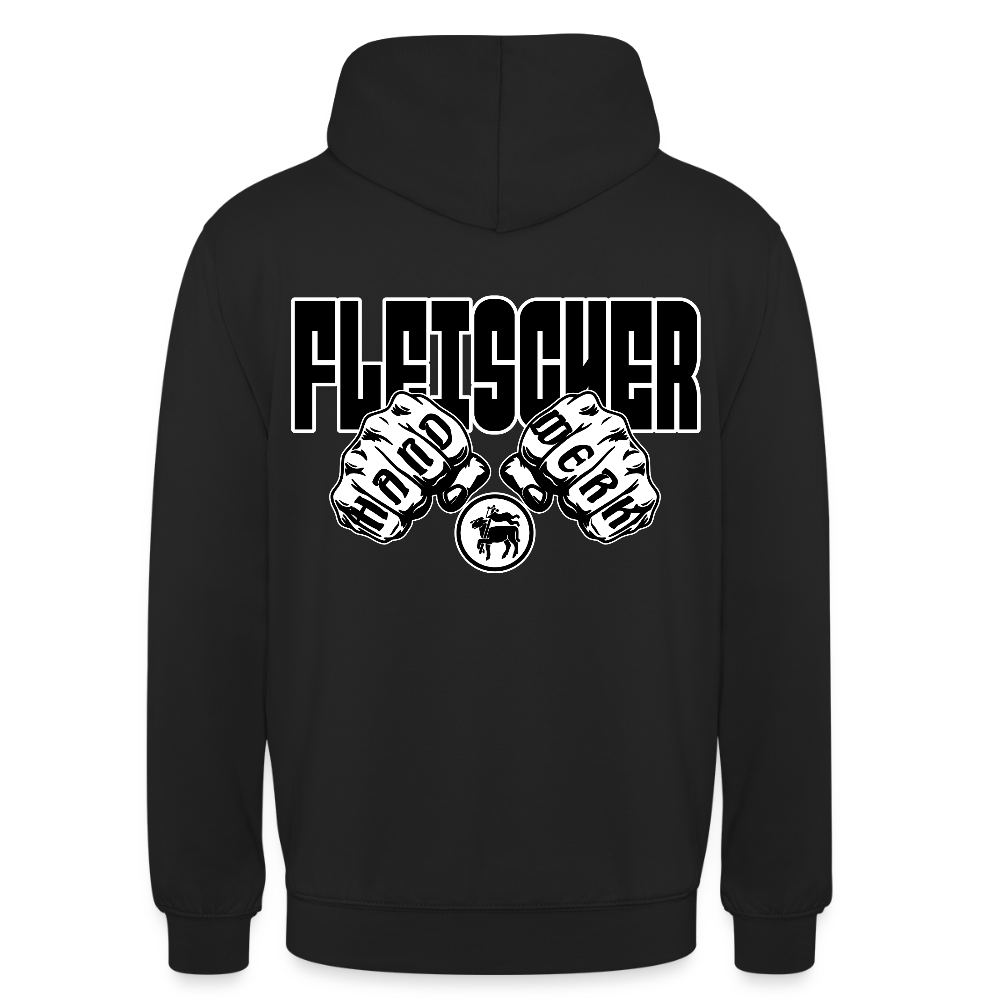 Unisex Hoodie "Fleischer" (beidseitig bedruckt) Schwarz Unisex Hoodie {{ color }}