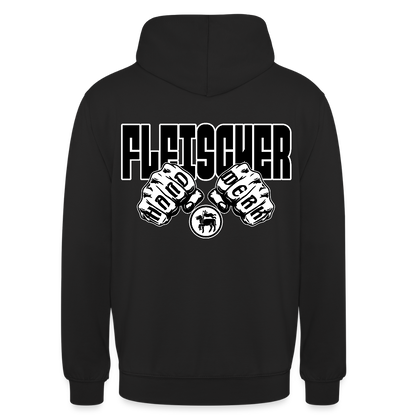 Unisex Hoodie "Fleischer" (beidseitig bedruckt) Schwarz Unisex Hoodie {{ color }}