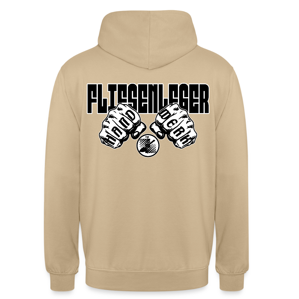 Unisex Hoodie "Fliesenleger" (beidseitig bedruckt) Beige Unisex Hoodie {{ color }}