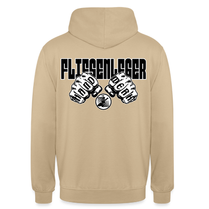 Unisex Hoodie "Fliesenleger" (beidseitig bedruckt) Beige Unisex Hoodie {{ color }}