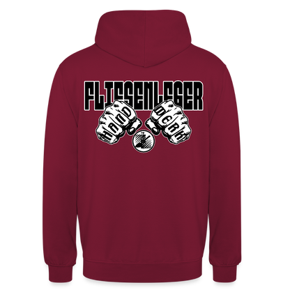 Unisex Hoodie "Fliesenleger" (beidseitig bedruckt) Bordeaux Unisex Hoodie {{ color }}