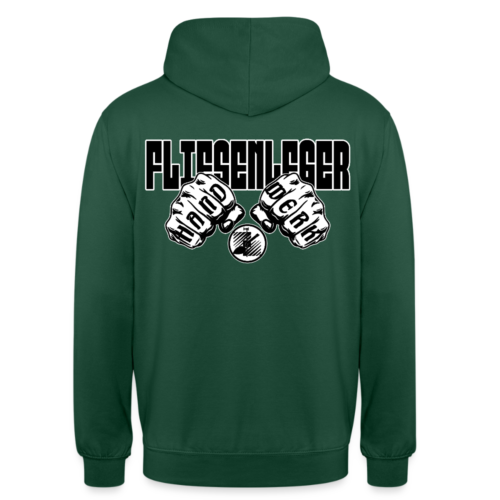 Unisex Hoodie "Fliesenleger" (beidseitig bedruckt) Flaschengrün Unisex Hoodie {{ color }}