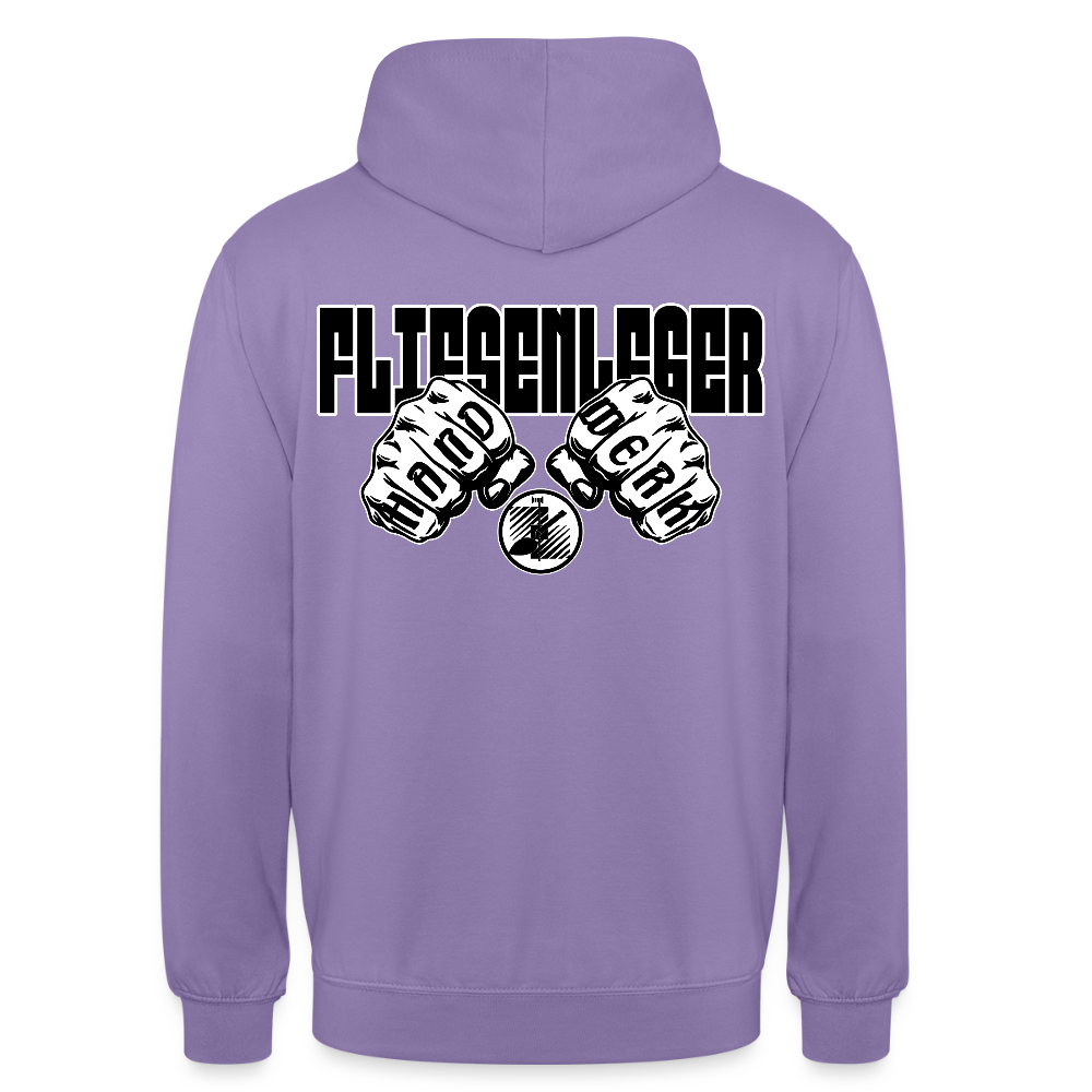 Unisex Hoodie "Fliesenleger" (beidseitig bedruckt) Lavendel Unisex Hoodie {{ color }}