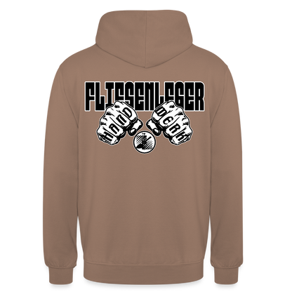 Unisex Hoodie "Fliesenleger" (beidseitig bedruckt) Mokka Unisex Hoodie {{ color }}