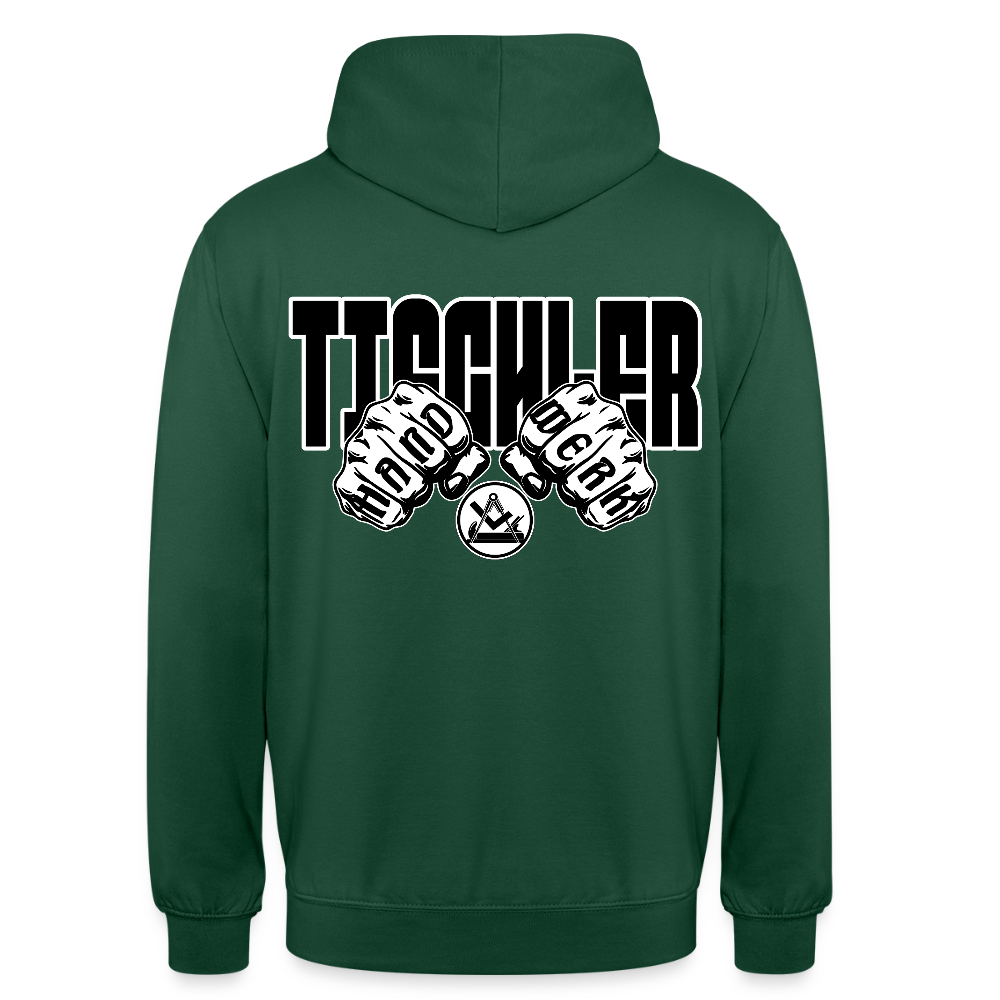 Unisex Hoodie "Tischler" (beidseitig bedruckt) Flaschengrün Unisex Hoodie {{ color }}
