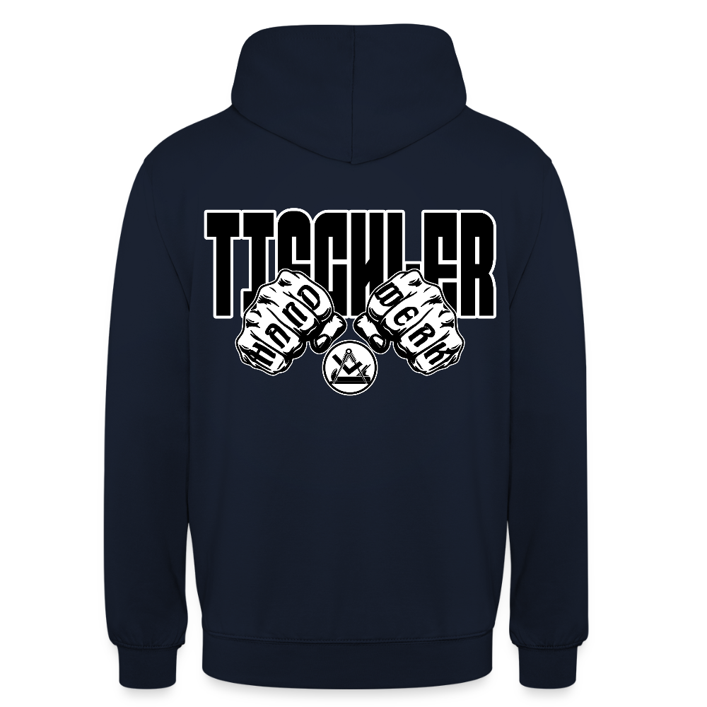 Unisex Hoodie "Tischler" (beidseitig bedruckt) Navy Unisex Hoodie {{ color }}