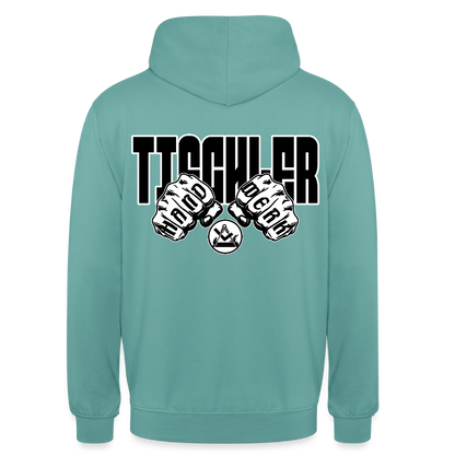 Unisex Hoodie "Tischler" (beidseitig bedruckt) Pastelltürkis Unisex Hoodie {{ color }}