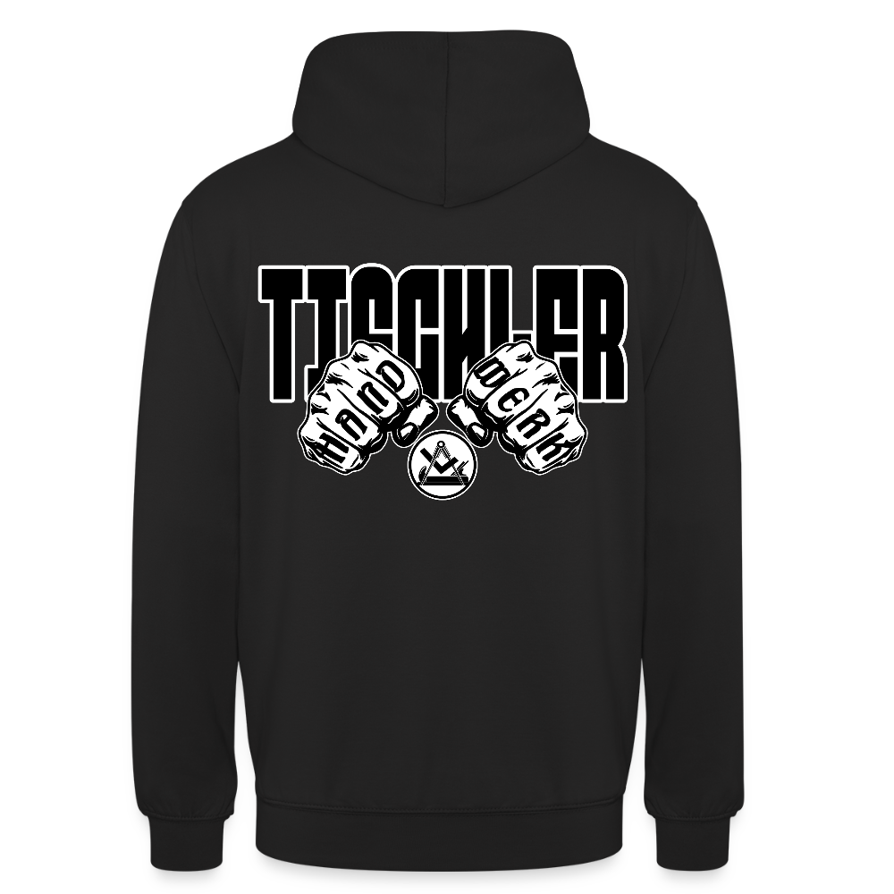 Unisex Hoodie "Tischler" (beidseitig bedruckt) Schwarz Unisex Hoodie {{ color }}