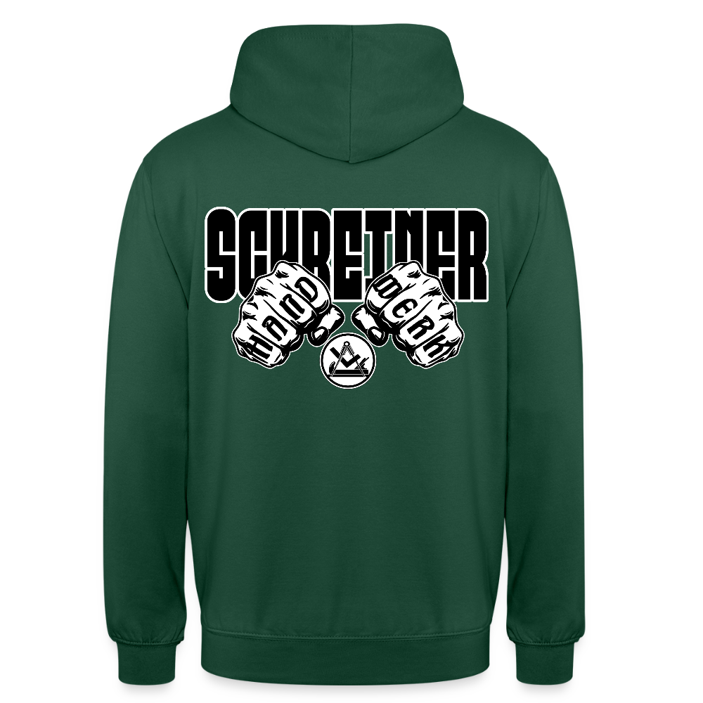 Unisex Hoodie "Schreiner" (beidseitig bedruckt) Flaschengrün Unisex Hoodie {{ color }}