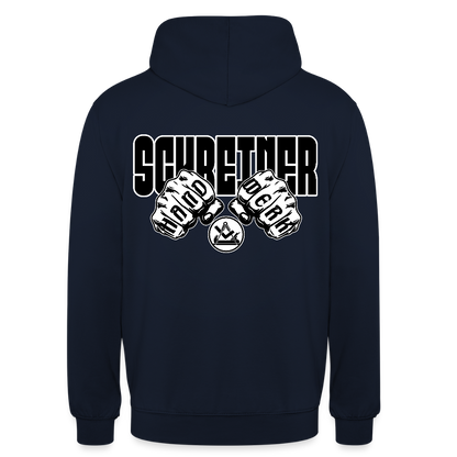 Unisex Hoodie "Schreiner" (beidseitig bedruckt) Navy Unisex Hoodie {{ color }}