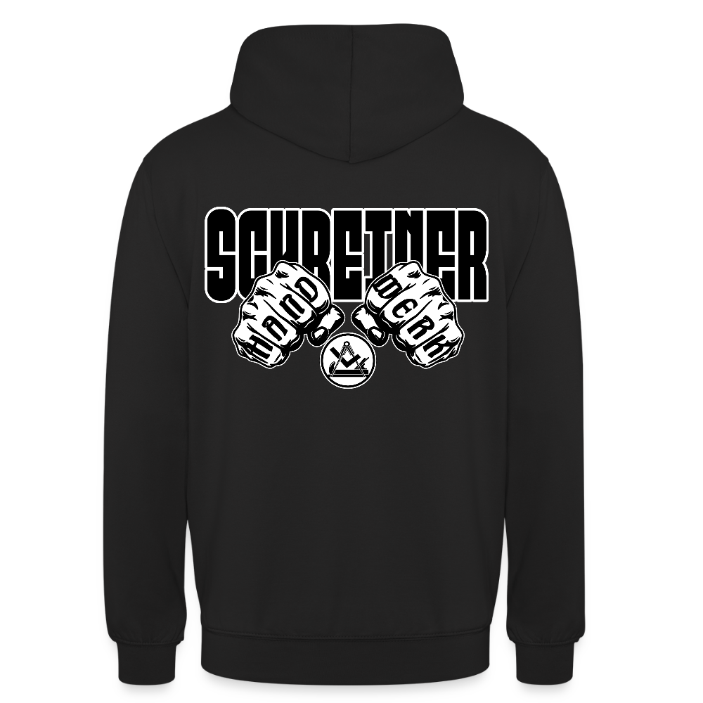 Unisex Hoodie "Schreiner" (beidseitig bedruckt) Schwarz Unisex Hoodie {{ color }}