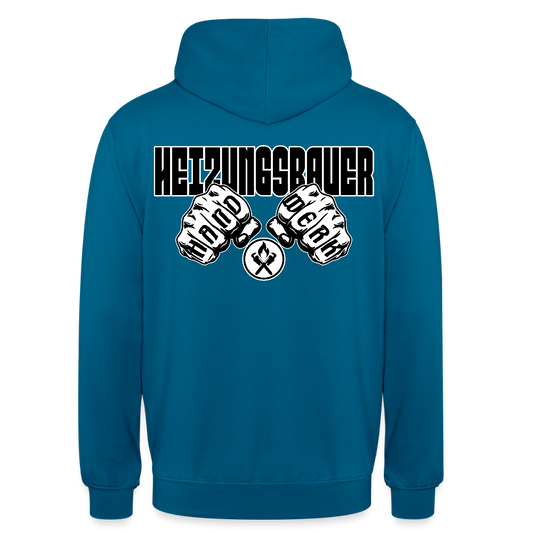 Unisex Hoodie "Heizungsbauer" (beidseitig bedruckt) Tiefseeblau Unisex Hoodie {{ color }}