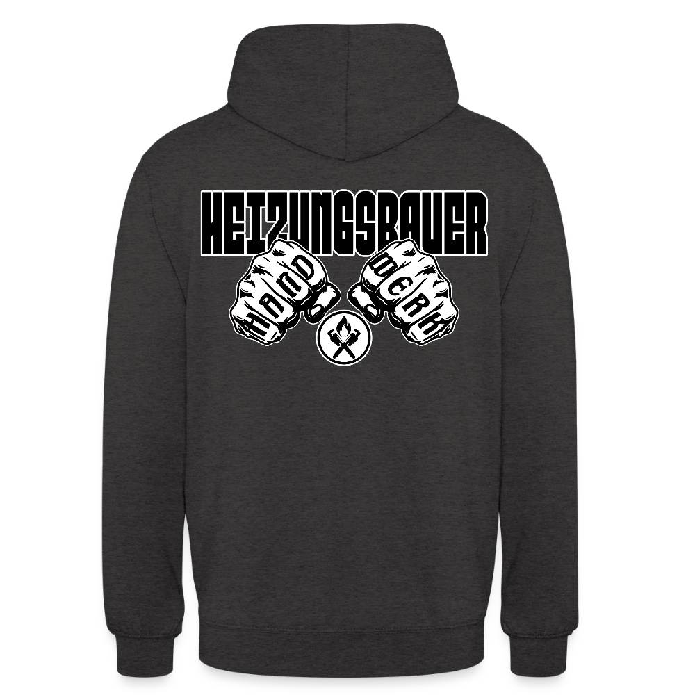Unisex Hoodie "Heizungsbauer" (beidseitig bedruckt) Anthrazit Unisex Hoodie {{ color }}