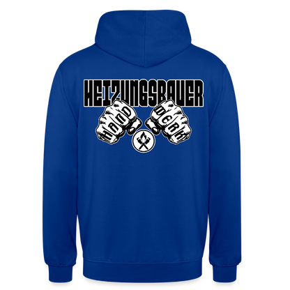 Unisex Hoodie "Heizungsbauer" (beidseitig bedruckt) Royalblau Unisex Hoodie {{ color }}