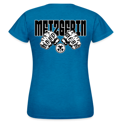 Frauen T-Shirt "Metzgerin" (beidseitig bedruckt) Antikblaues Saphir meliert Frauen T-Shirt {{ color }}