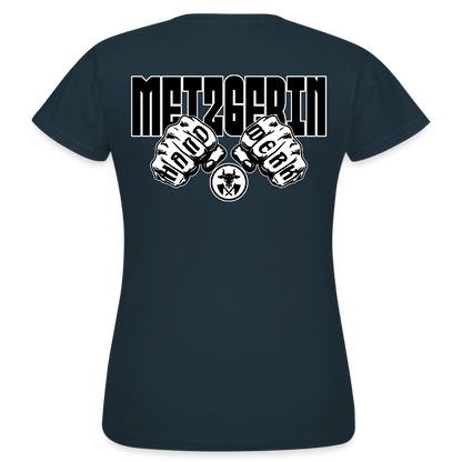 Frauen T-Shirt "Metzgerin" (beidseitig bedruckt) Navy Frauen T-Shirt {{ color }}