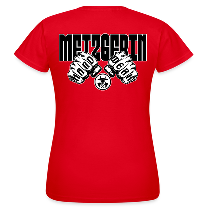 Frauen T-Shirt "Metzgerin" (beidseitig bedruckt) Rot Frauen T-Shirt {{ color }}