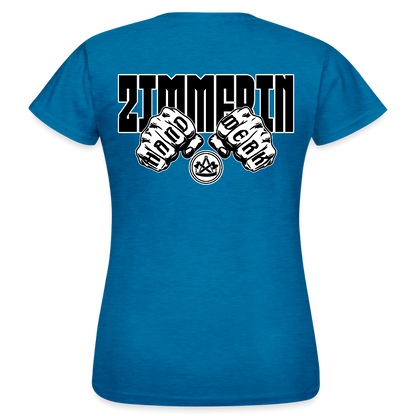 Frauen T-Shirt "Zimmerin" (beidseitig bedruckt) Antikblaues Saphir meliert Frauen T-Shirt {{ color }}
