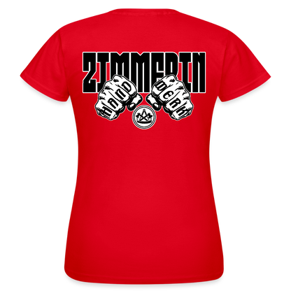 Frauen T-Shirt "Zimmerin" (beidseitig bedruckt) Rot Frauen T-Shirt {{ color }}