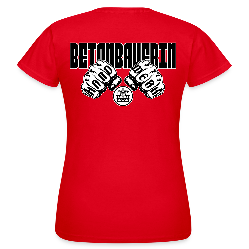 Frauen T-Shirt "Betonbauerin" (beidseitig bedruckt) Rot Frauen T-Shirt {{ color }}