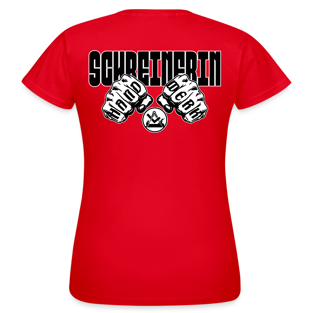 Frauen T-Shirt "Schreinerin" (beidseitig bedruckt) Rot Frauen T-Shirt {{ color }}