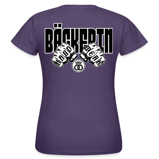 Frauen T-Shirt "Bäckerin" (beidseitig bedruckt) Dunkellila Frauen T-Shirt {{ color }}