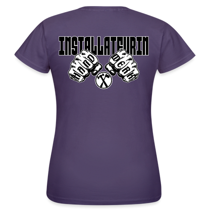 Frauen T-Shirt "Installateurin" (beidseitig bedruckt) Dunkellila Frauen T-Shirt {{ color }}