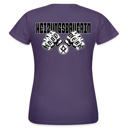 Frauen T-Shirt "Heizungsbauerin" (beidseitig bedruckt) Dunkellila Frauen T-Shirt {{ color }}