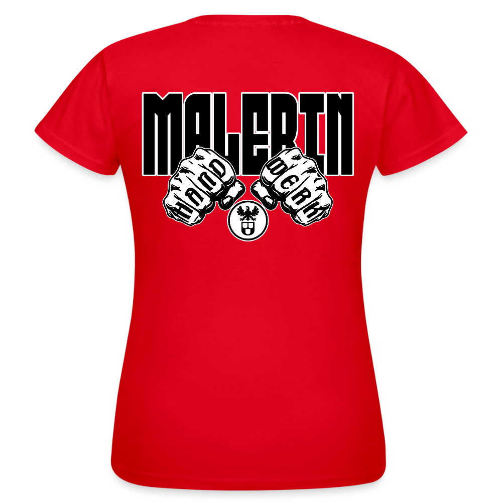 Frauen T-Shirt "Malerin" (beidseitig bedruckt) Rot Frauen T-Shirt {{ color }}