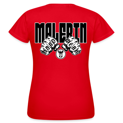 Frauen T-Shirt "Malerin" (beidseitig bedruckt) Rot Frauen T-Shirt {{ color }}