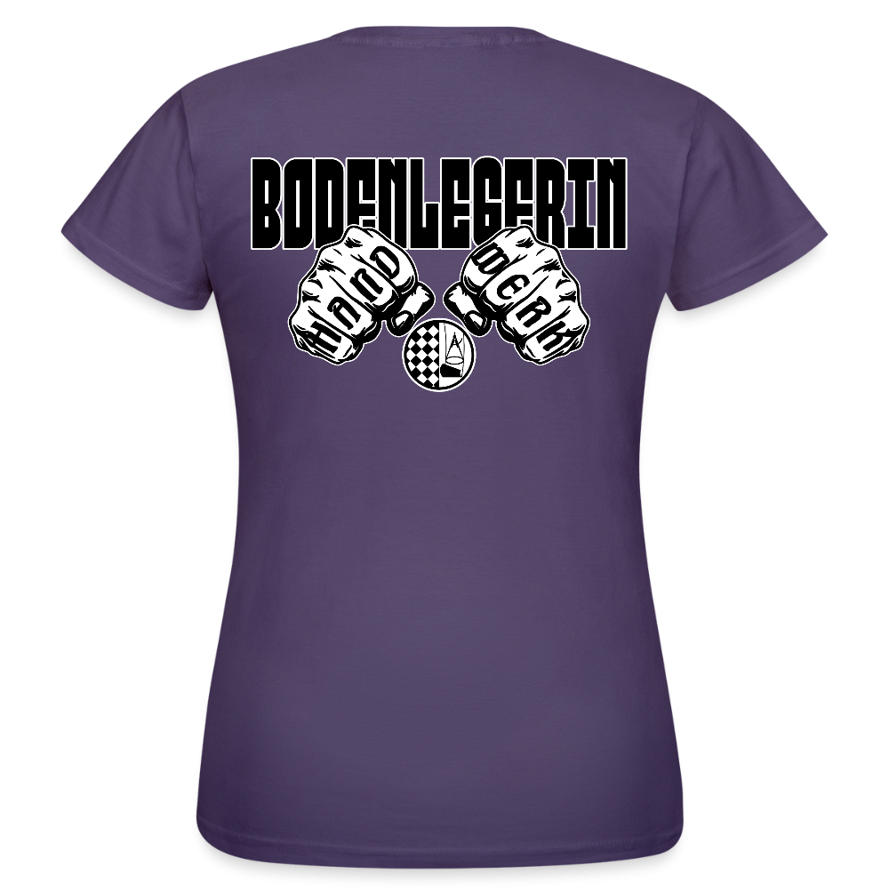 Frauen T-Shirt "Bodenlegerin" (beidseitig bedruckt) Dunkellila Frauen T-Shirt {{ color }}