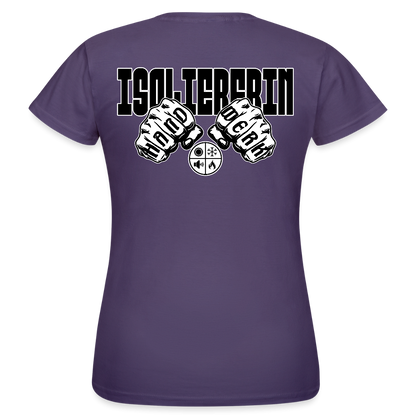 Frauen T-Shirt "Isoliererin" (beidseitig bedruckt) Dunkellila Frauen T-Shirt {{ color }}