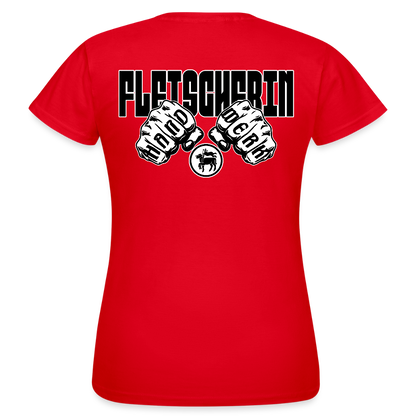 Frauen T-Shirt "Fleischerin" (beidseitig bedruckt) Rot Frauen T-Shirt {{ color }}
