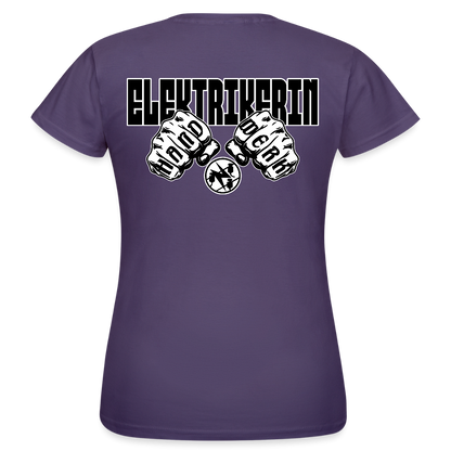 Frauen T-Shirt "Elektrikerin" (beidseitig bedruckt) Dunkellila Frauen T-Shirt {{ color }}