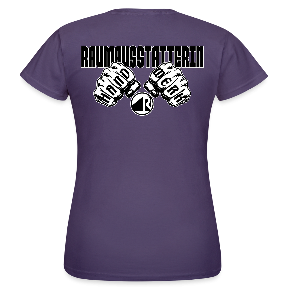 Frauen T-Shirt "Raumausstatterin" (beidseitig bedruckt) Dunkellila Frauen T-Shirt {{ color }}