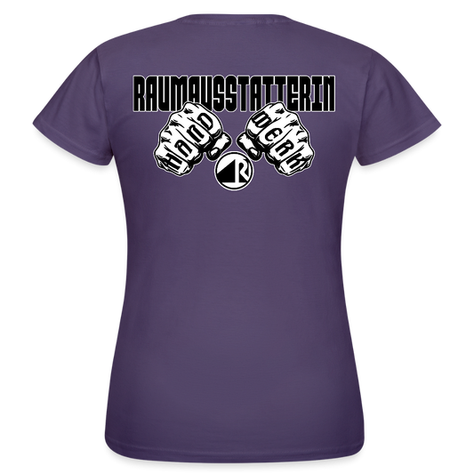 Frauen T-Shirt "Raumausstatterin" (beidseitig bedruckt) Dunkellila Frauen T-Shirt {{ color }}