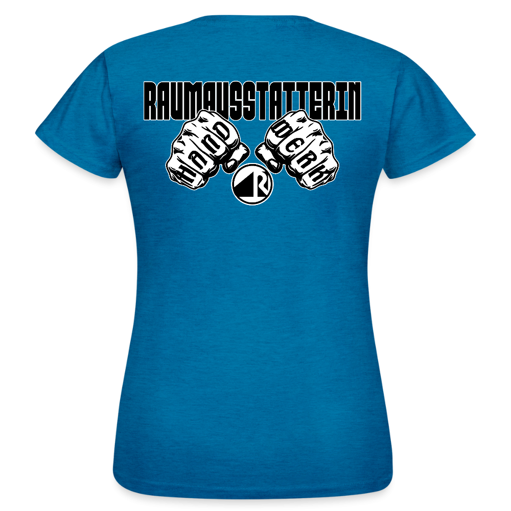 Frauen T-Shirt "Raumausstatterin" (beidseitig bedruckt) Antikblaues Saphir meliert Frauen T-Shirt {{ color }}