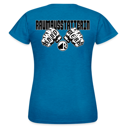 Frauen T-Shirt "Raumausstatterin" (beidseitig bedruckt) Antikblaues Saphir meliert Frauen T-Shirt {{ color }}