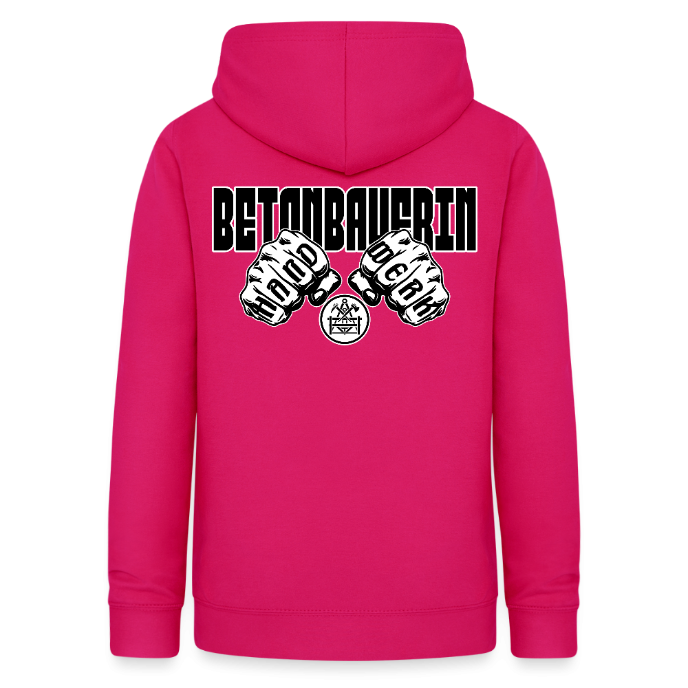 Frauen Hoodie "Betonbauerin" (beidseitig beruckt) dunkles Pink Frauen Hoodie {{ color }}