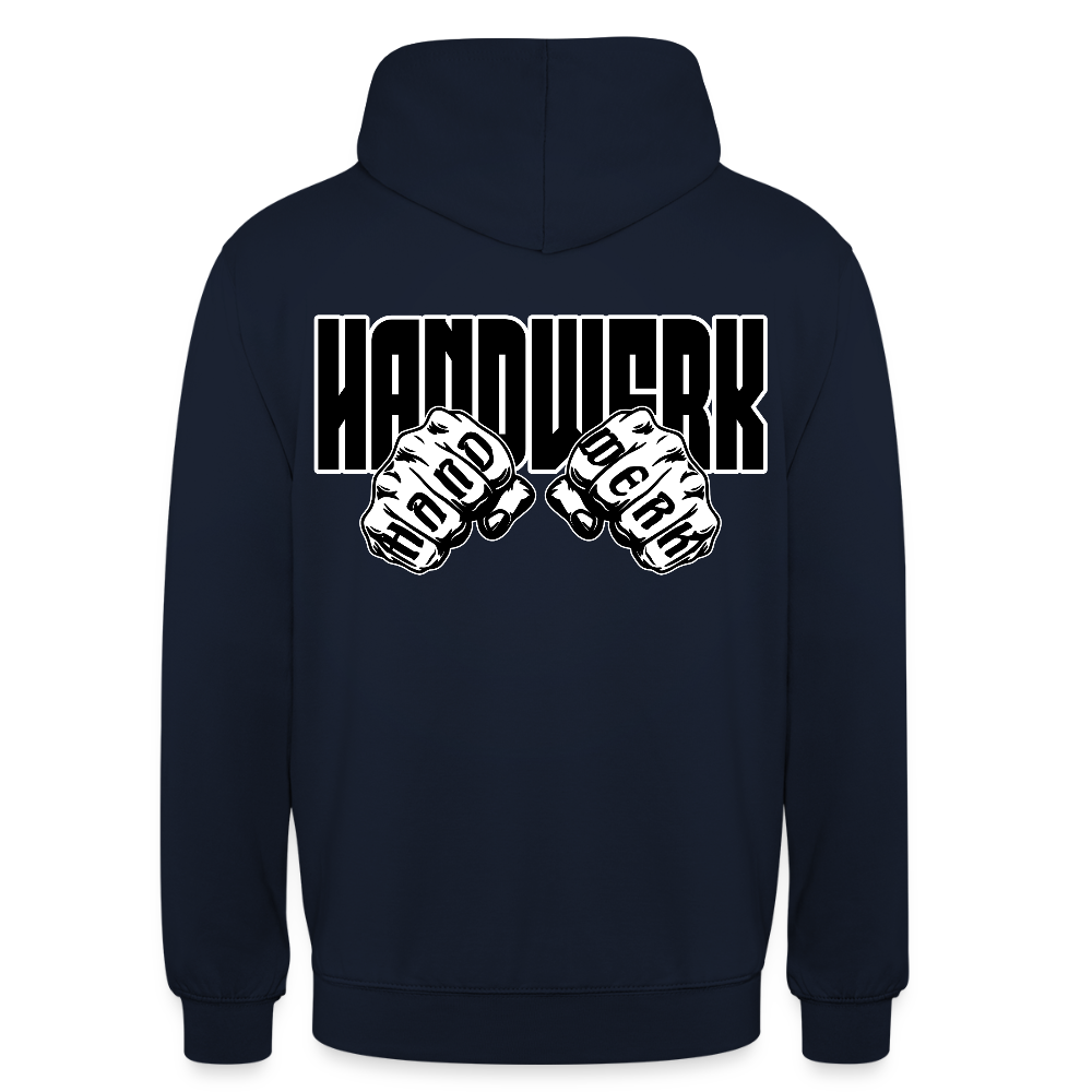 Unisex Hoodie "Handwerk" (beidseitig bedruckt) Navy Unisex Hoodie {{ color }}