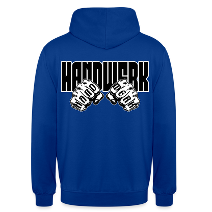 Unisex Hoodie "Handwerk" (beidseitig bedruckt) Royalblau Unisex Hoodie {{ color }}